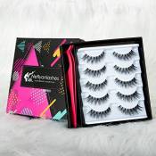 Neflyon Premium Quality EyeLashes 100% Handmade Reusable Soft and Natural Eyelash 5 Pair Package