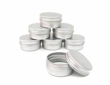 Lot de 12 pots en aluminium pour produits cosmétiques