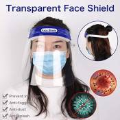 Gemini_mall Protection pour le visage et les yeux avec film de protection transparent Bande élastique et éponge confort