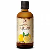 Huile Essentielle Citron pour Diffuseur - Aromathérapie - Citrus Limon - Pure et Naturelle Huile de Citron 100ml - Anti Fatigue - Soins du Visage - Hu