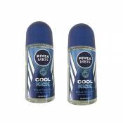 2 Lots X Nivea Deo Cool Kick Roll On, 50 ml(Ship from India)