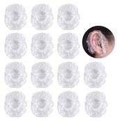 Deolven Couvert d'oreille,Protecteurs d'Oreille 100 Pack Transparentes Cache-oreilles Capuchons de Protection Imperméables Cache-Oreilles pour Teintur