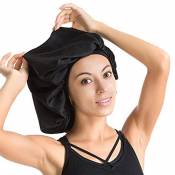 zihui Bonnet De Nuit Respirant Grand Bonnet en Soie De Satin Réglable Et Imperméable Bonnet De Sommeil Protège Les Cheveux pour Les Cheveux Secs Et Le