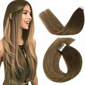 LaaVoo Tape Extension Brun Ombre Extension Cheveux