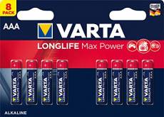 VARTA Longlife Max Power AAA Micro LR03 Alkaline Batteries (8-pack) - Made in Germany - ideal for toys and everyday devices
