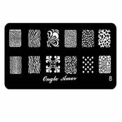 Plaque nail art stamping,pour vernis stamping et tampon stamping TAILLE 12/6 CM Plaque stamping 8 | ONGLE AMOR