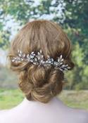Handmadejewelrylady - Lot de 3 épingles à cheveux - Accessoire capillaire - Strass et cristal - Style vintage - Idéales pour un mariage - Pour femme