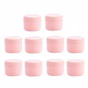 Homyl 10 pièces Pot Vide Cosmétique en Plastique Récipient Cosmétique pour Stockage Boîte de Crèmes Onguents Toners avec Couvercle - Rose-20g