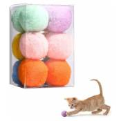 1 jeu de balles de jouet pour chat, 12 pièces jouets de chaton doux multicolores interactifs chats d'intérieur jeu interactif balle silencieuse chats