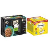 48x85g Sélection terre & mer en sauce Sheba Multipack + 12x60g Variety Snack Box Catisfactions : -15 % !