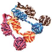 Balle et corde en coton pour chien x1 - 25 cm - coloris