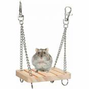 Seenlin - Hamster Balançoire Jouet en Bois Animal