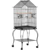Cage pour les Oiseaux 59 x 59 x 145 cm Cage sur Roulettes