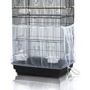 Tuserxln - Couverture universelle pour cage à oiseaux, attrape-graines, jupe pour cage à perroquets - blanche (cage à oiseaux non incluse) Housse de