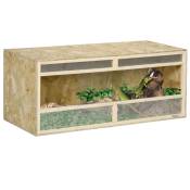 PawHut Terrarium en bois OSB pour reptiles avec porte