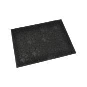 tapis de litiere pvc rectangle pour chat l30*40cm noir impressions pattes