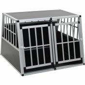 Cage pour chien à double porte 94 x 88 x 69 cm aluminium et MDF noir - Noir