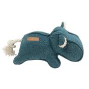 Jouet Chien – Peluche Hippopotame Emmy coloris bleu – 30 x 14 cm