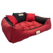 Niche lit pour chien confortable rouge 145x115 cm de
