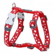Red dingo - harnais design pour chien - rouge pois blancs - m