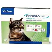 Virbac Effipro Duo Insecticide Chat spot on pipette boite de 4