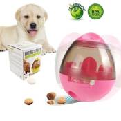 Xinuy - Boule de nourriture pour chien, petit distributeur de nourriture, jouet interactif à alimentation lente pour chiots et chats - rose