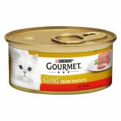 24x85g Les Mousselines : bœuf Gourmet Gold pour chat