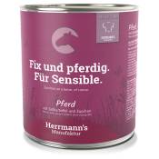 Herrmann's Menu Bio Sensitive 6 x 800 g pour chien - cheval, patates douces bio, courgettes bio