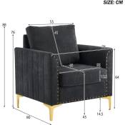 L&h-cfcahl - Fauteuil moderne en tissu chenille, fauteuil