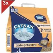 Litière minérale agglomérante pour chat 3 sacs de 5L - Catsan