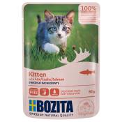 12x85g Bozita Bouchées en sauce Kitten saumon - Pâtée pour chat
