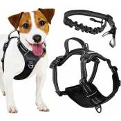Harnais pour chien anti-traction Firstpaw Ajustable, confortable, réfléchissant - Une ceinture de voiture incluse - s