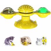 Linghhang - jouet pour chat, jouet tournant, plateau tournant pour chat - yellow