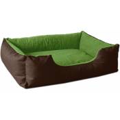 Lupi lit pour chien, Panier corbeille, coussin de chien:L, mystic (vert/brun) - Beddog