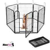 Puppy Run - Banc pour chien - Parc pour chien - Parc pour chiot avec 6 panneaux - Acier - 60 x 60 cm - Maxxpet