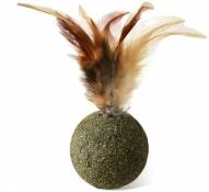 Boule d'herbe à chat avec plume 4.2 cm Nayeco
