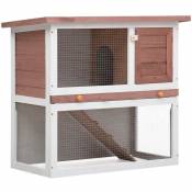 Clapier lapin d'extérieur | Cage Enclos à Lapin 1 porte Marron Bois 66479 - Brun
