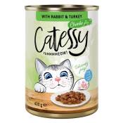 48x400g Bouchées Catessy en sauce lapin, dinde - Pâtée pour chat