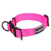 Collier Rukka® Bliss Neon, rose fluo pour chien - taille S : tour de cou 30 - 40 cm, l 20 mm
