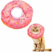 Fei Yu - Collier conique pour chat (m, Pink Donut)