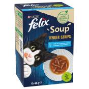 Felix Soup pour chat 30 x 48 g + 6 sachets offerts