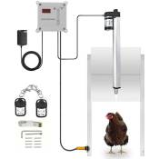 Insma - Portier automatique Ouvre-porte Kit de Porte automatique pour poulailler poulets poules oies 30x30cm infrarouge + capteur de lumière 100-240V