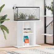 Support pour aquarium blanc 60x30x60 cm bois d'ingénierie