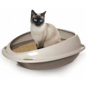 Litière 45 x 36 x 15,5h cm: Bac à litière pour chat Shuttle avec toit de protection pour chats