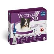 Vectra 3D Solution spot-on pour les chiens de 10 à 25 kg - 6 pipettes de 3,6 ml