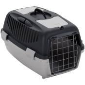 Vidaxl - Cage de transport animaux de compagnie gris noir 55x36x35 cm pp