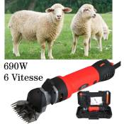 Vinteky - Ensemble de Tondeuse à Mouton Cisaillement électrique Chèvres Alpaga Animal Animaux 6 Vitesse réglable 690W 220V - Rouge