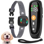 Collier anti-choc pour chien avec télécommande, 4 modes d'entraînement, bip, vibration, choc, détecteur de chien, collier électronique rechargeable