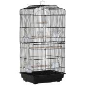 Pawhut Cage à oiseaux volière avec mangeoires perchoirs