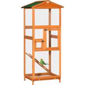 Pawhut - Volière cage à oiseaux - 2 portes tiroir